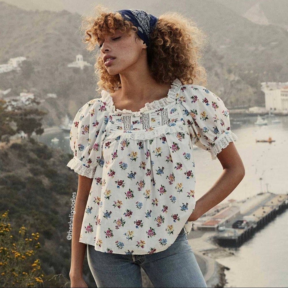 Doen Frances top : Fleurs de Jonquille NWT